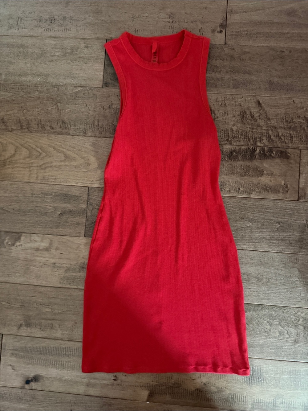 SKIMS Red Ribbed Mini Dress